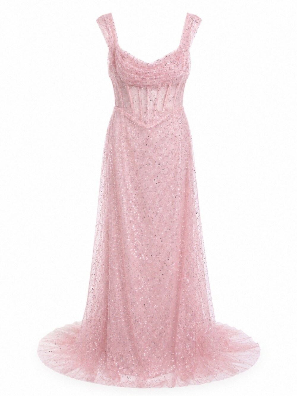 Luovinkra Size 28 Pink Sequin Corset Formal Dress Plus Size HoCo Prom Gown NWT